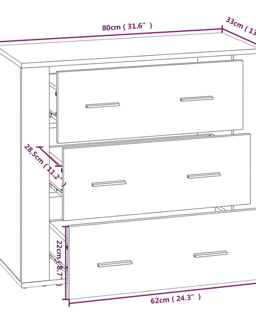 Загрузите изображение в средство просмотра галереи, Dulap, stejar sonoma, 80x33x70 cm, lemn compozit
