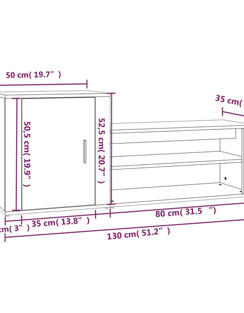 Încărcați imaginea în vizualizatorul Galerie, Pantofar, stejar fumuriu, 130x35x54 cm, lemn compozit
