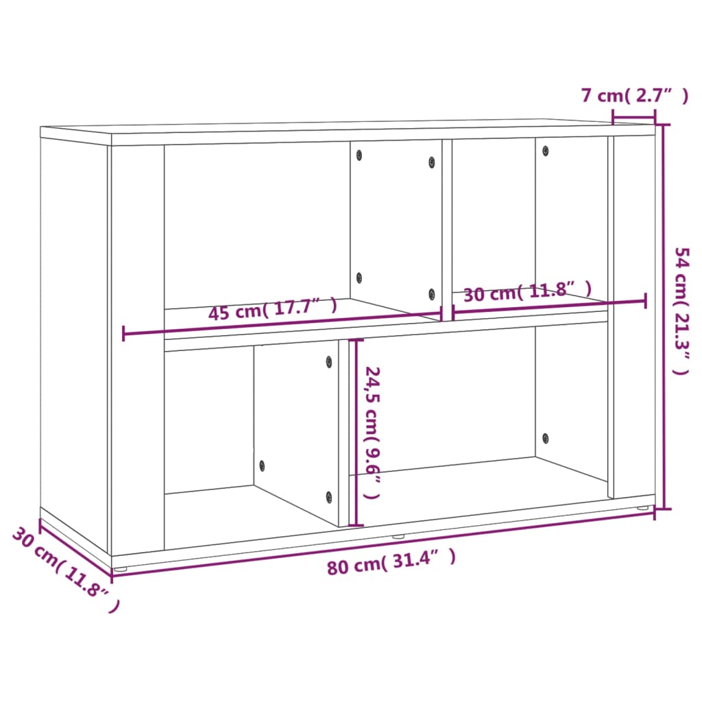 Servantă, gri beton, 80x30x54 cm, lemn prelucrat