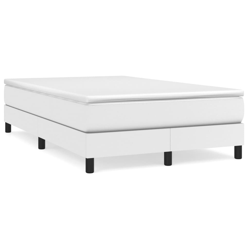 Cadru de pat, alb, 120x200 cm, piele ecologică
