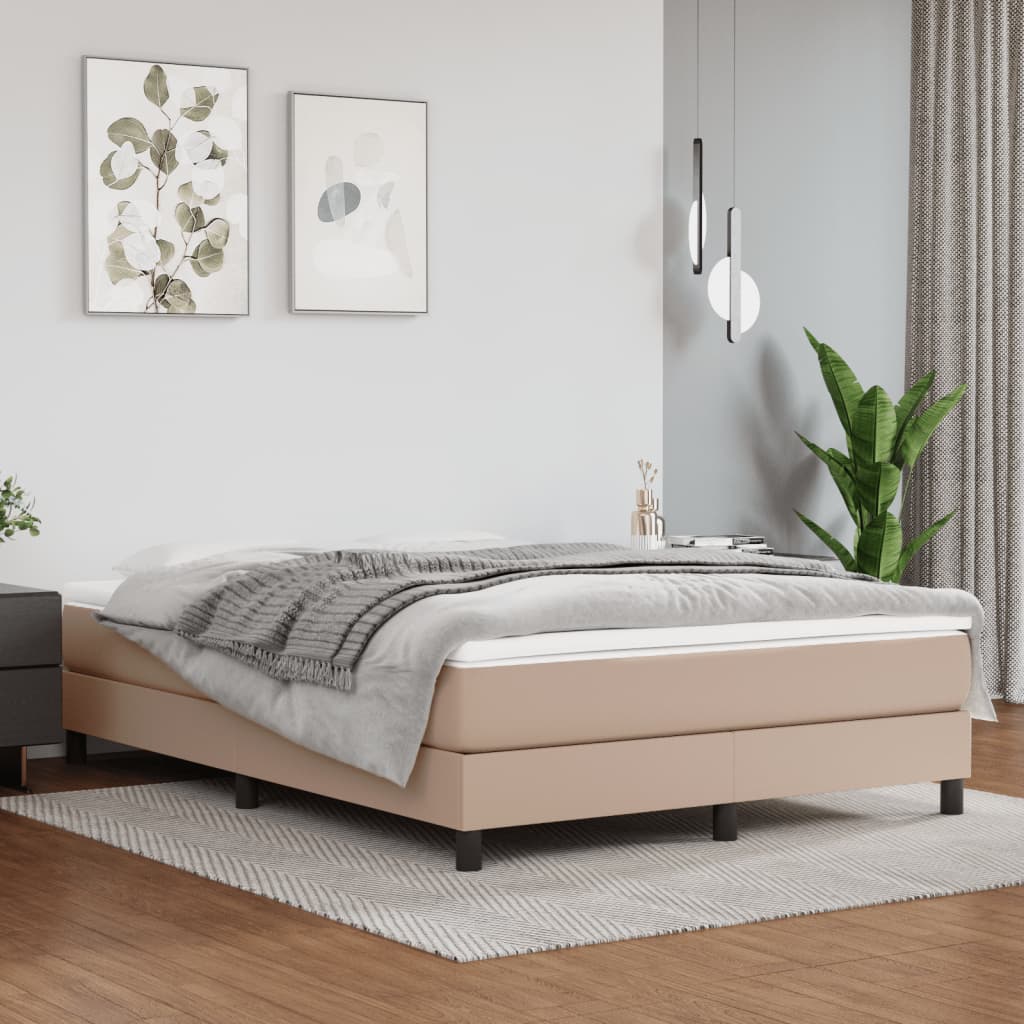 Cadru de pat, cappuccino, 140x200 cm, piele ecologică