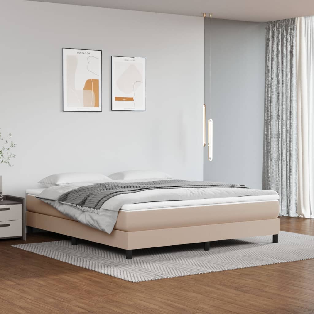 Cadru de pat, cappuccino, 160x200 cm, piele ecologică