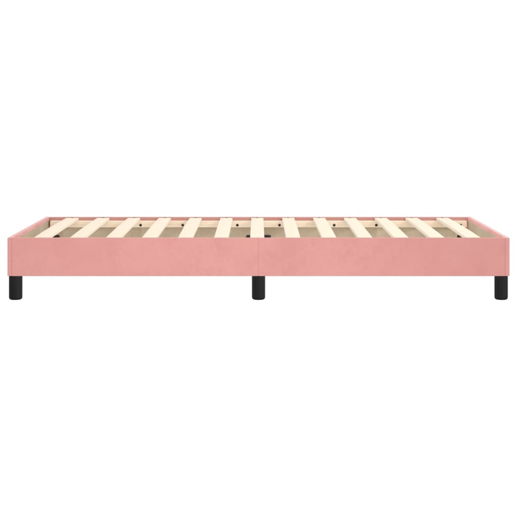 Cadru de pat, roz, 90x200 cm, catifea