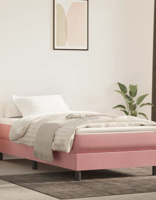 Încărcați imaginea în vizualizatorul Galerie, Cadru de pat, roz, 90x200 cm, catifea
