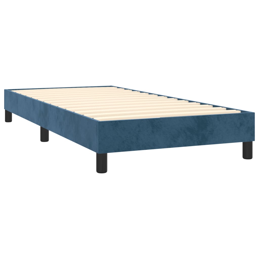 Cadru de pat box spring, albastru închis, 100x200 cm, catifea