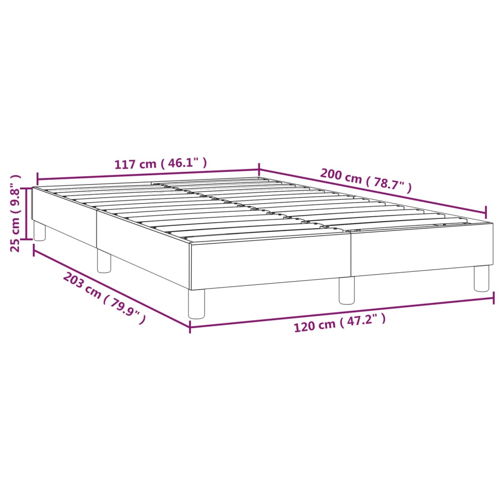 Cadru de pat box spring, gri deschis, 120x200 cm, catifea