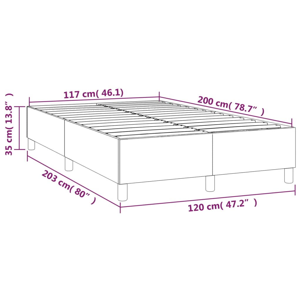 Cadru de pat box spring, negru, 120x200 cm, piele ecologică