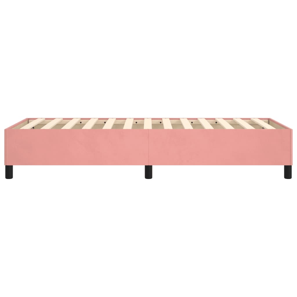 Cadru de pat, roz, 90x190 cm, catifea