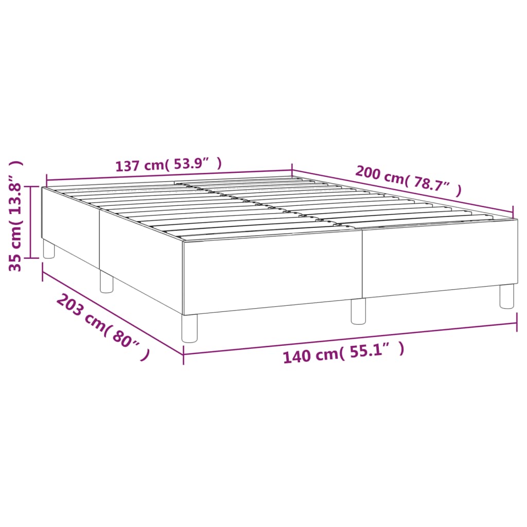 Cadru de pat box spring, verde închis, 140x200 cm, catifea