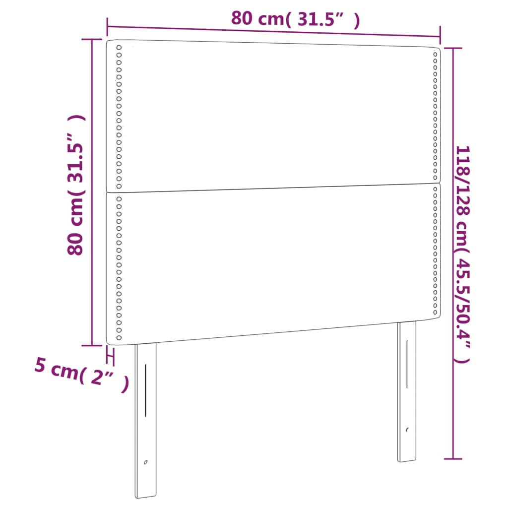 Tăblii de pat, 2 buc., crem, 80x5x78/88 cm, piele ecologică