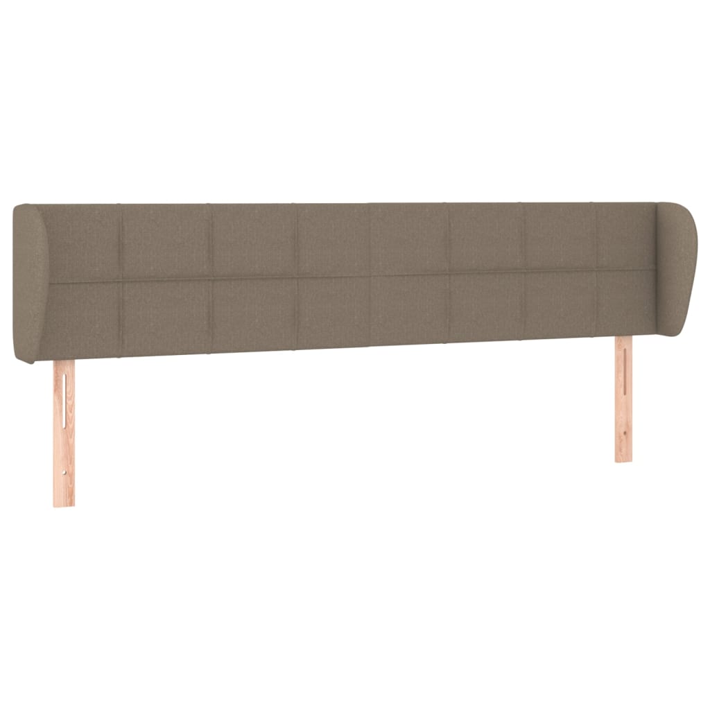 Tăblie de pat cu aripioare gri taupe 203x23x78/88 cm textil