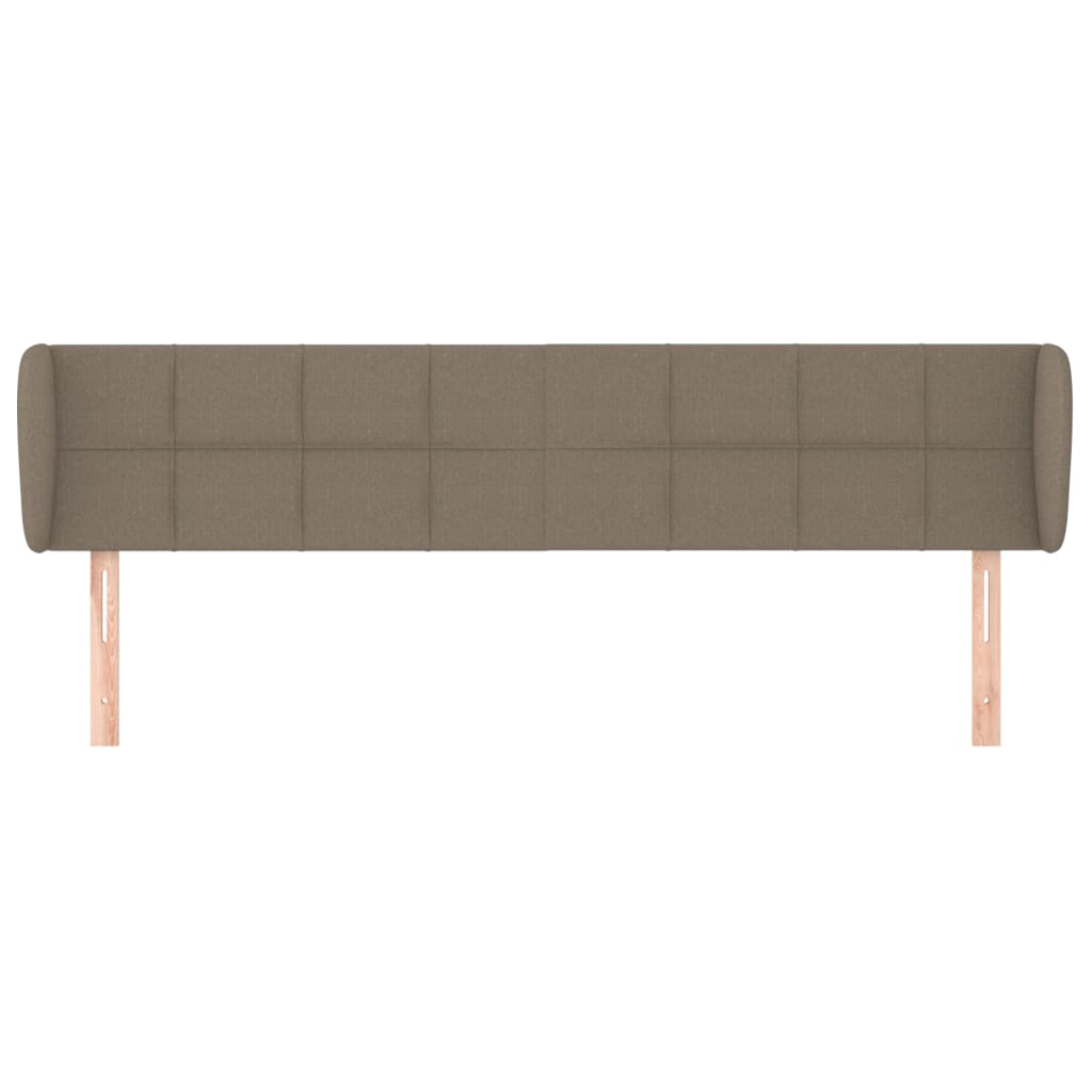 Tăblie de pat cu aripioare gri taupe 203x23x78/88 cm textil