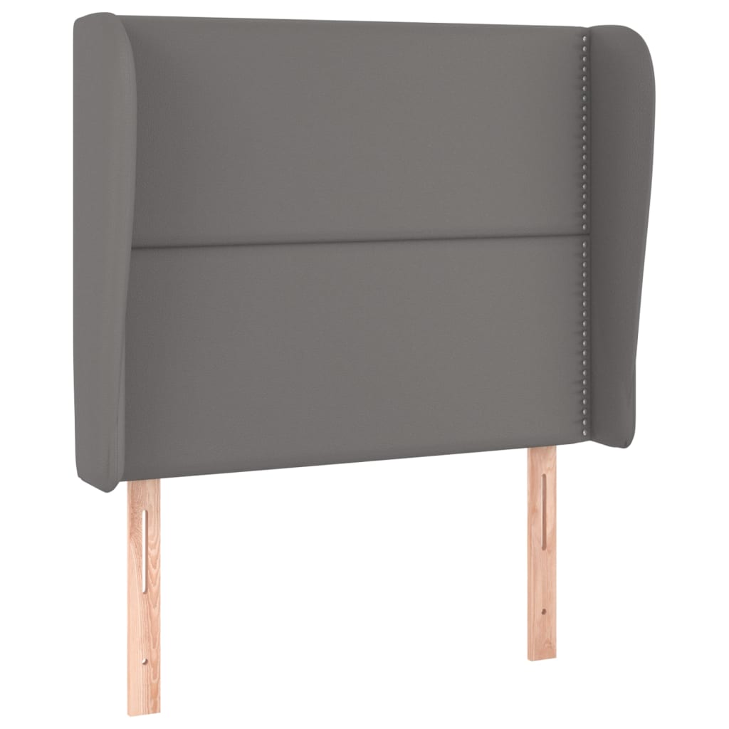 Tăblie de pat cu aripioare gri 93x23x118/128 cm piele eco