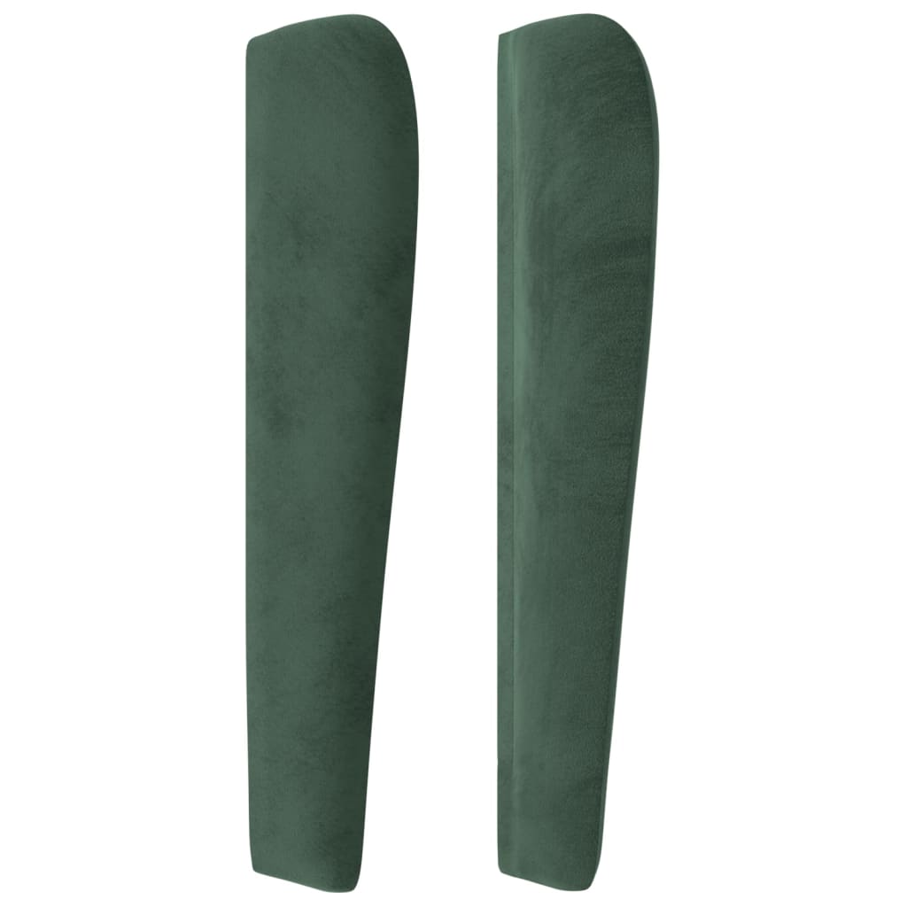 Tăblie pat cu aripioare verde închis 203x23x118/128cm catifea