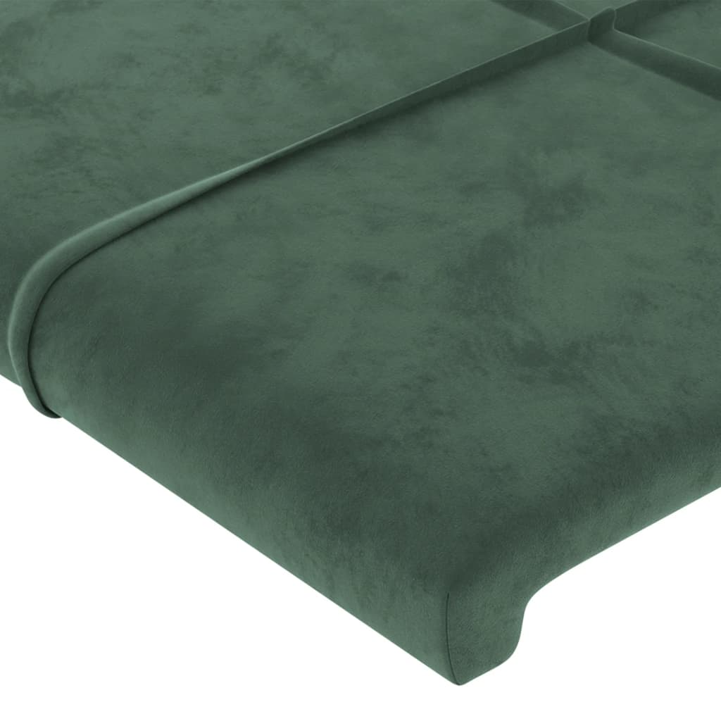 Tăblie pat cu aripioare verde închis 203x23x118/128cm catifea