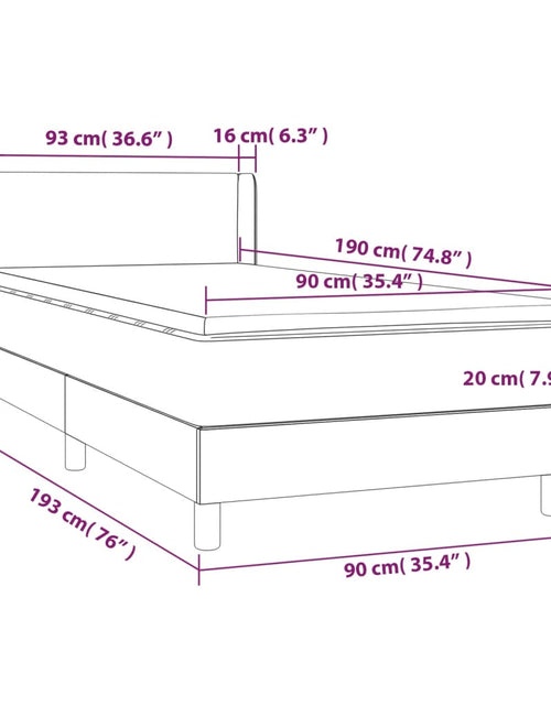 Загрузите изображение в средство просмотра галереи, Pat box spring cu saltea, gri deschis, 90x190 cm, textil
