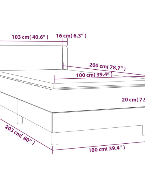 Загрузите изображение в средство просмотра галереи, Pat box spring cu saltea, gri închis, 100x200 cm, textil
