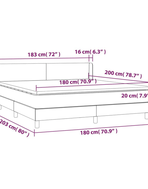 Загрузите изображение в средство просмотра галереи, Pat box spring cu saltea, gri închis, 180x200 cm, textil
