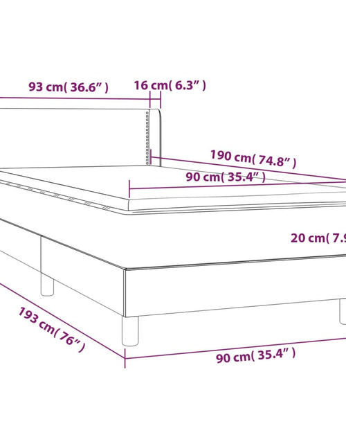 Încărcați imaginea în vizualizatorul Galerie, Pat box spring cu saltea, gri deschis, 90x190 cm, textil
