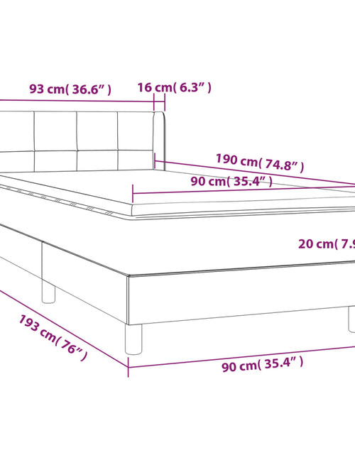 Încărcați imaginea în vizualizatorul Galerie, Pat box spring cu saltea, gri închis, 90x190 cm, textil
