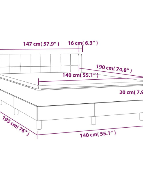 Загрузите изображение в средство просмотра галереи, Pat box spring cu saltea, gri închis, 140x190 cm, textil
