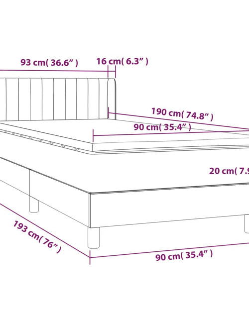 Загрузите изображение в средство просмотра галереи, Pat box spring cu saltea, gri închis, 90x190 cm, textil
