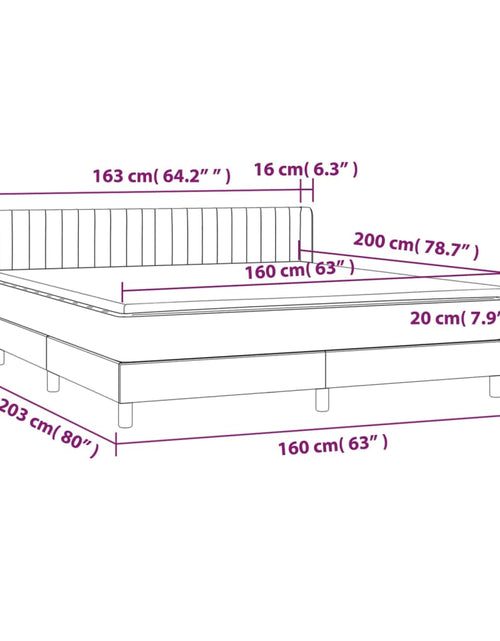 Încărcați imaginea în vizualizatorul Galerie, Pat continental cu saltea, gri închis, 160x200 cm, țesătură
