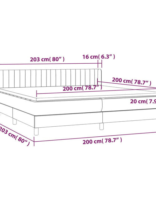 Загрузите изображение в средство просмотра галереи, Pat box spring cu saltea, gri închis, 200x200 cm, textil
