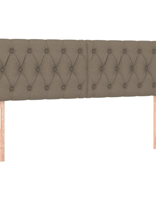 Încărcați imaginea în vizualizatorul Galerie, Pat continental cu saltea gri taupe 140x200 cm material textil
