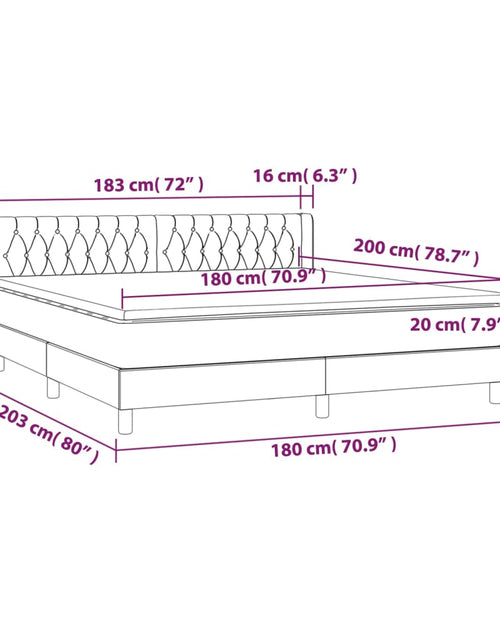 Загрузите изображение в средство просмотра галереи, Pat box spring cu saltea, gri închis, 180x200 cm, textil
