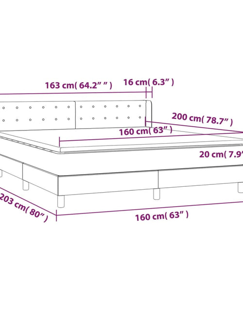 Загрузите изображение в средство просмотра галереи, Pat continental cu saltea, gri închis, 160x200 cm, țesătură
