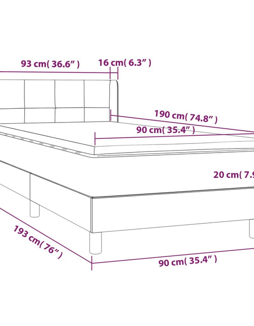 Загрузите изображение в средство просмотра галереи, Pat box spring cu saltea, gri taupe, 90x190 cm, textil
