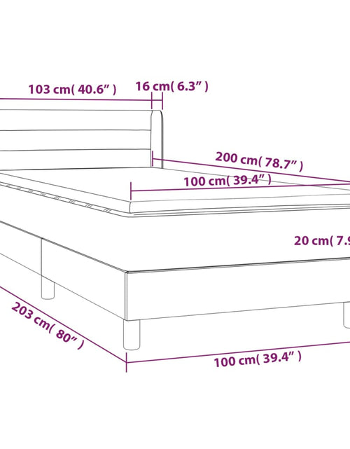 Загрузите изображение в средство просмотра галереи, Pat box spring cu saltea, gri închis, 100x200 cm, textil
