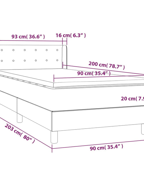 Încărcați imaginea în vizualizatorul Galerie, Pat box spring cu saltea, gri închis, 90x200 cm, textil
