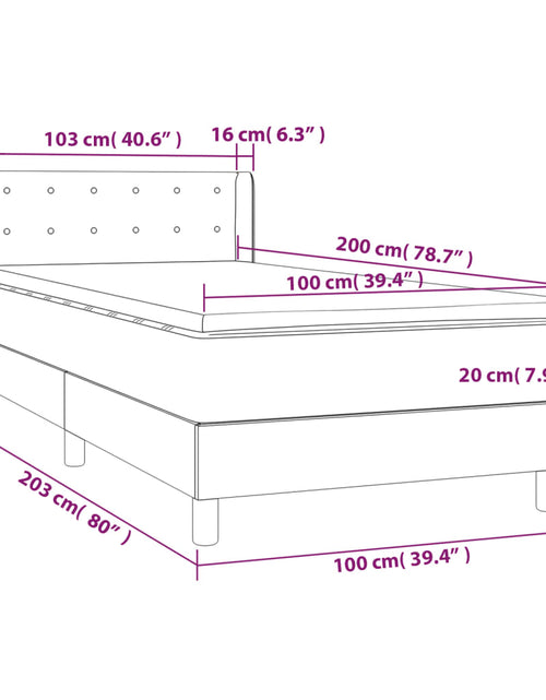 Încărcați imaginea în vizualizatorul Galerie, Pat box spring cu saltea, gri închis, 100x200 cm, textil
