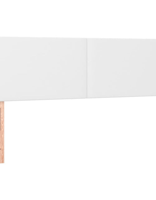 Загрузите изображение в средство просмотра галереи, Pat box spring cu saltea, alb, 140x190 cm, piele ecologică
