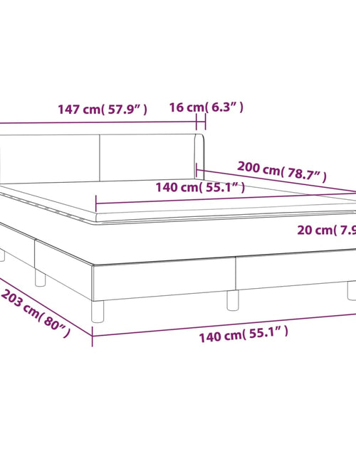 Загрузите изображение в средство просмотра галереи, Pat box spring cu saltea, negru, 140x200 cm, piele ecologică
