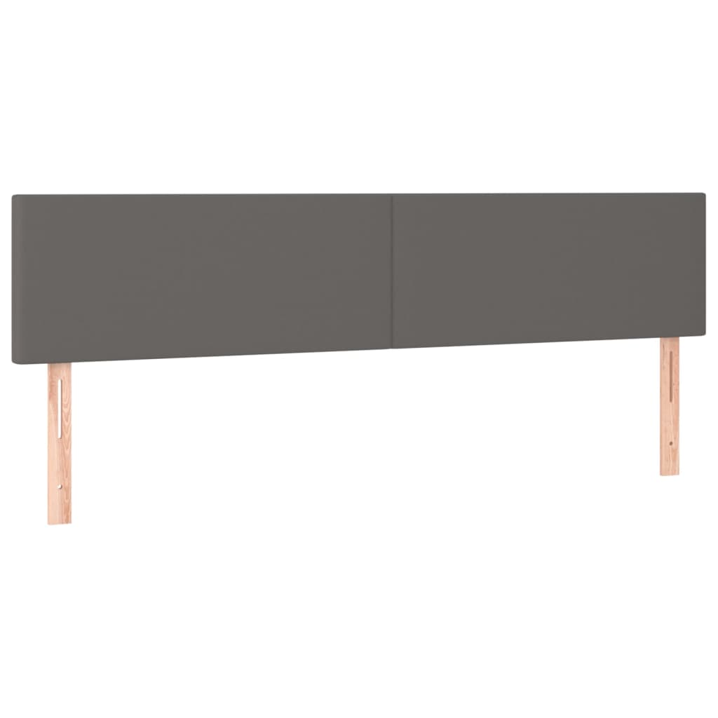 Pat box spring cu saltea, gri, 200x200 cm, piele ecologică