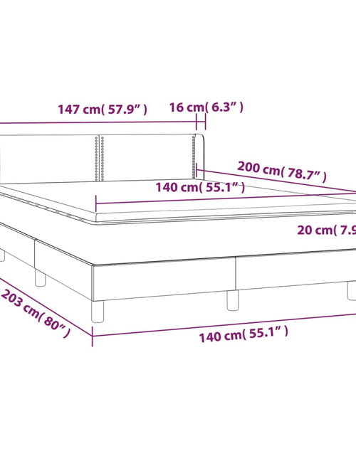 Загрузите изображение в средство просмотра галереи, Pat box spring cu saltea, gri, 140x200 cm, piele ecologică
