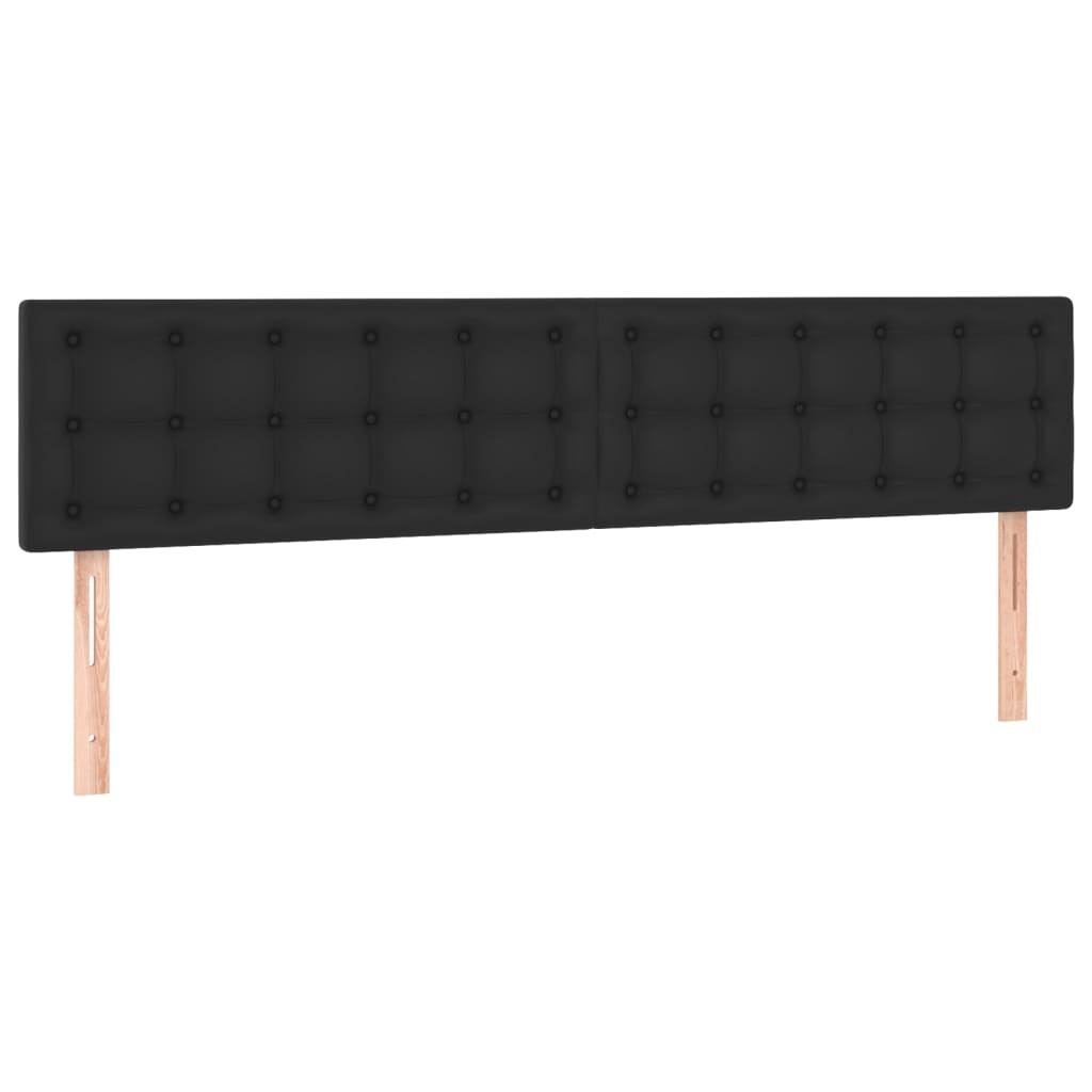 Pat box spring cu saltea, negru, 160x200 cm, piele ecologică