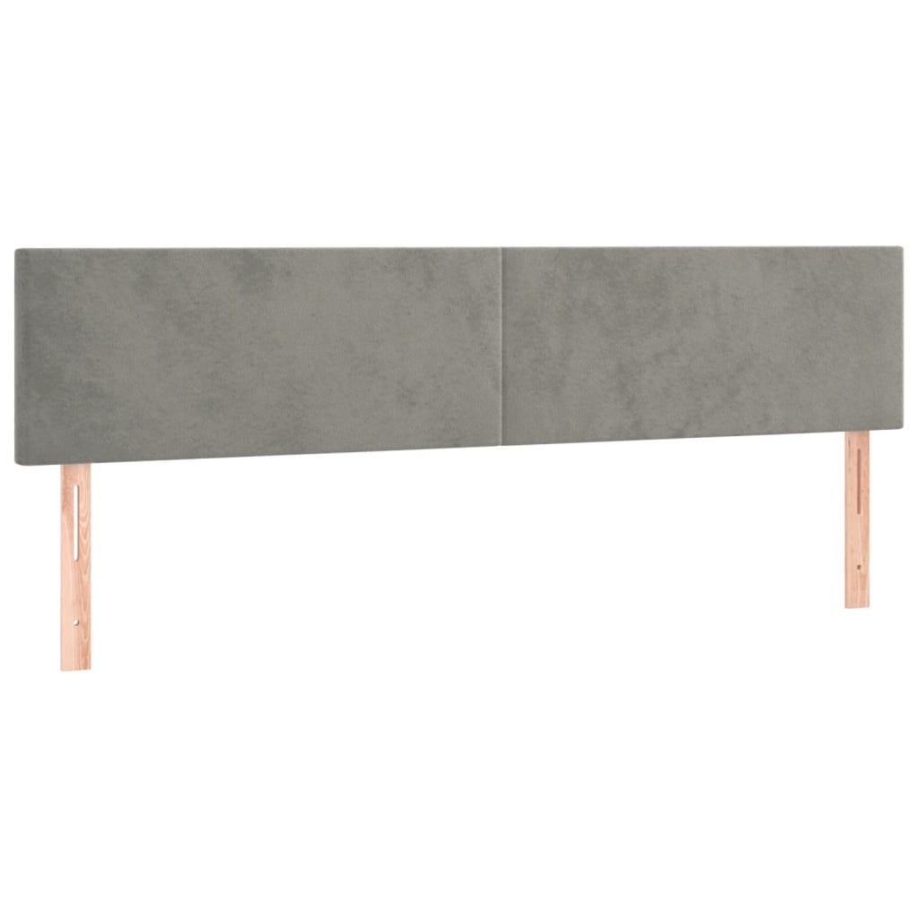 Pat box spring cu saltea, gri deschis, 160x200 cm, catifea