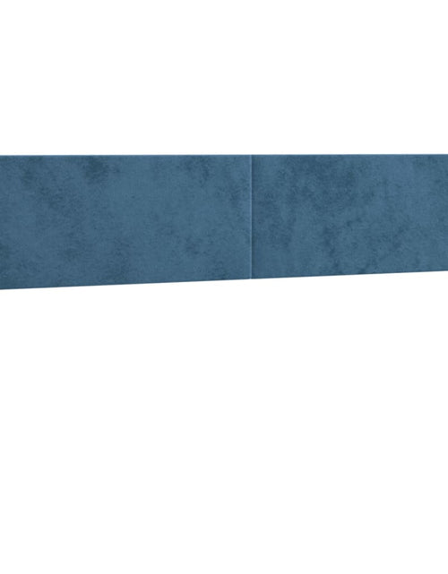 Загрузите изображение в средство просмотра галереи, Pat box spring cu saltea, albastru închis, 160x200 cm, catifea
