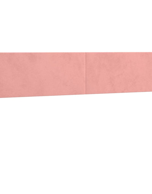 Загрузите изображение в средство просмотра галереи, Pat box spring cu saltea, roz, 200x200 cm, catifea
