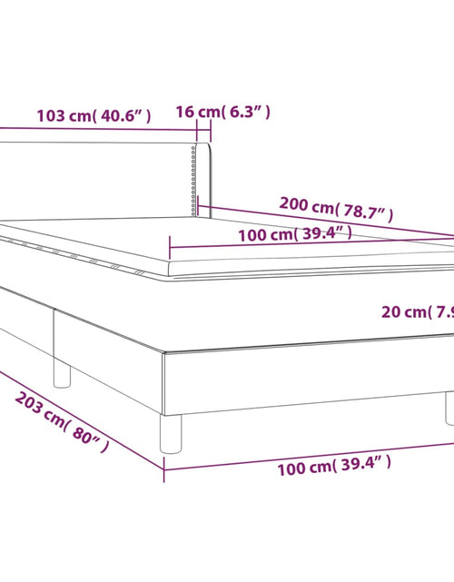 Загрузите изображение в средство просмотра галереи, Pat box spring cu saltea, negru, 100x200 cm, catifea
