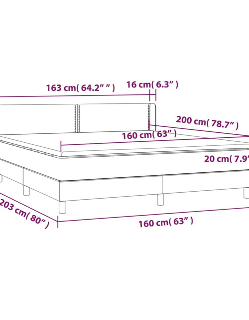 Загрузите изображение в средство просмотра галереи, Pat box spring cu saltea, gri deschis, 160x200 cm, catifea
