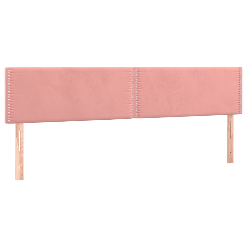 Pat box spring cu saltea, roz, 160x200 cm, catifea