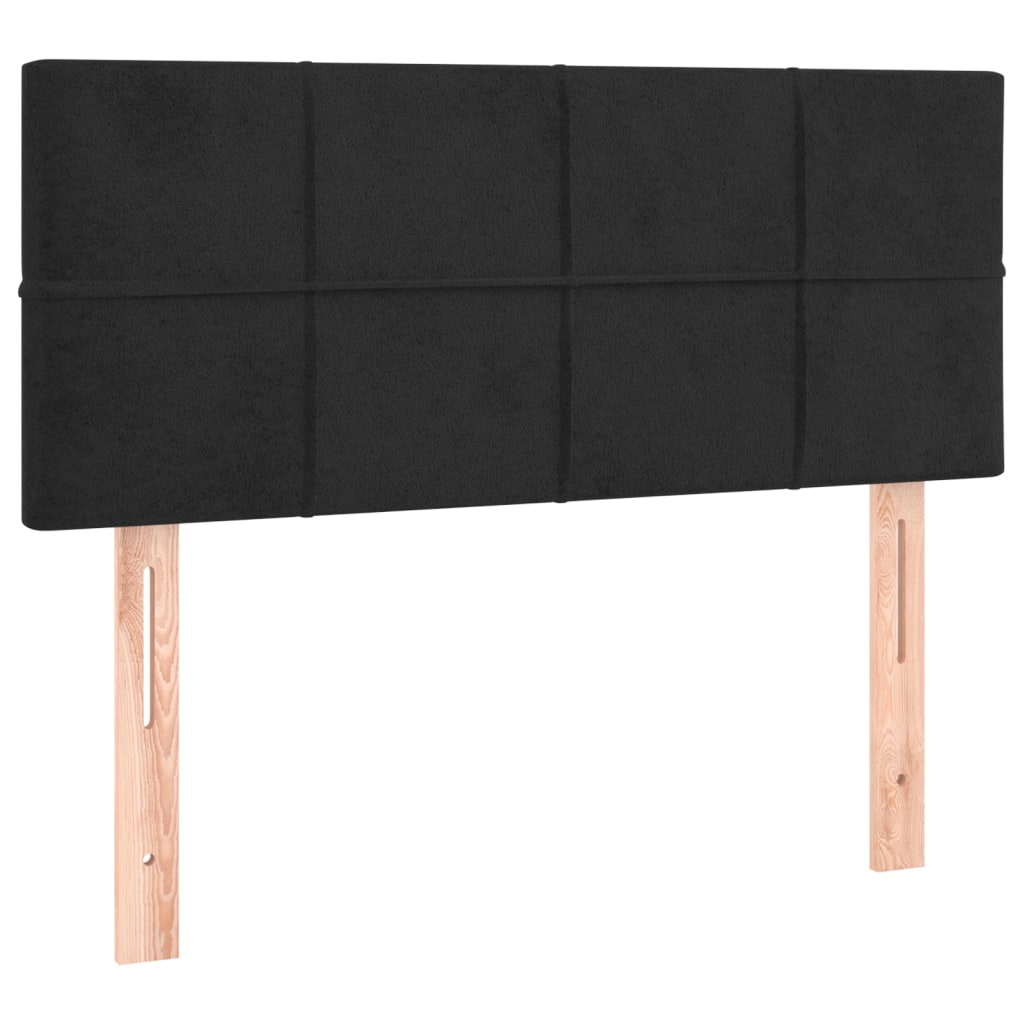 Pat box spring cu saltea, negru, 80x200 cm, catifea