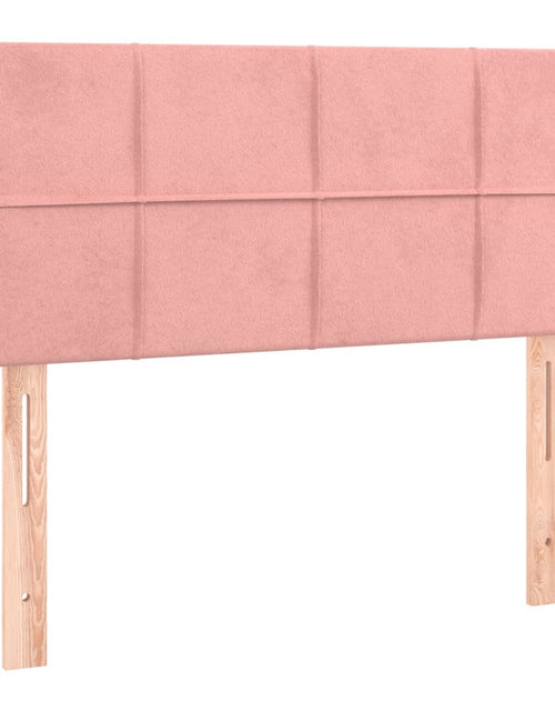 Încărcați imaginea în vizualizatorul Galerie, Pat box spring cu saltea, roz, 80x200 cm, catifea
