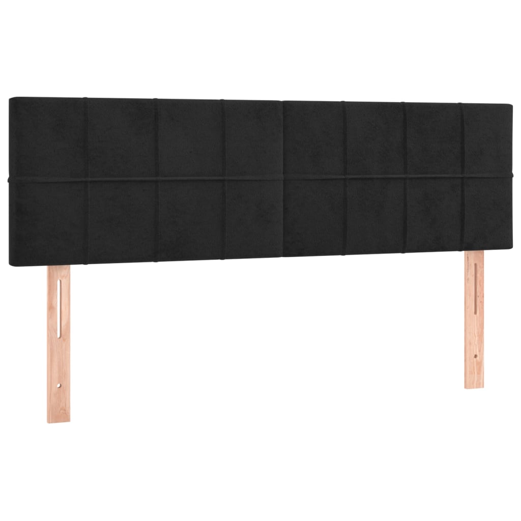 Pat box spring cu saltea, negru, 140x190 cm, catifea