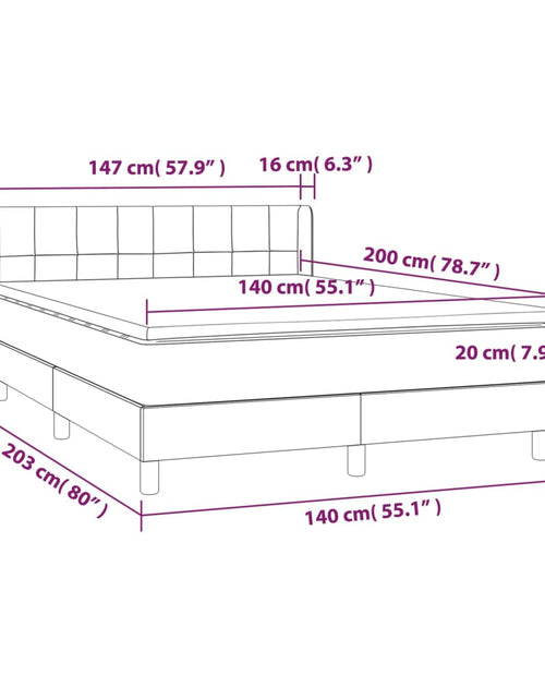 Încărcați imaginea în vizualizatorul Galerie, Pat box spring cu saltea, gri închis, 140x200 cm, catifea
